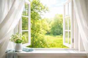 open sunny window with fresh air, representing the freedom of smoking cessation.