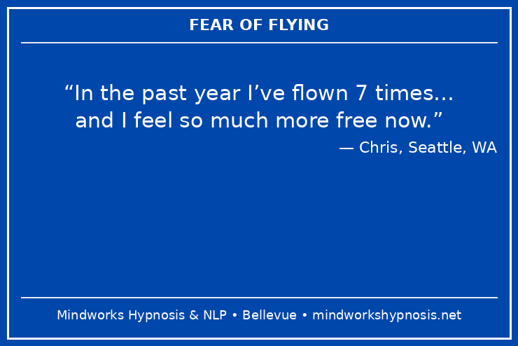 Mindworks Hypnosis & NLP client success with removing fear of flying.